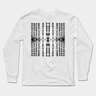 Shibori tiedye black & white vertical stripes Long Sleeve T-Shirt